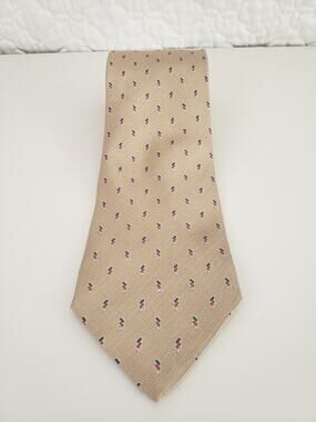 Frangi Mens Silk Necktie Beige Diagonal Dash Print Business Casual Tie Italy